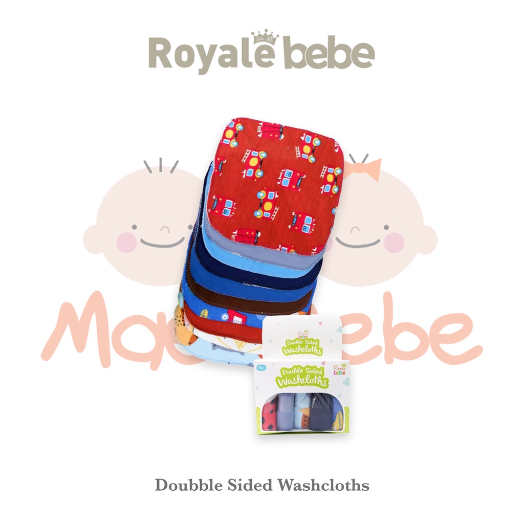 Royale Bebe Double Sided Washcloths isi 10pcs  Sapu Tangan Bayi