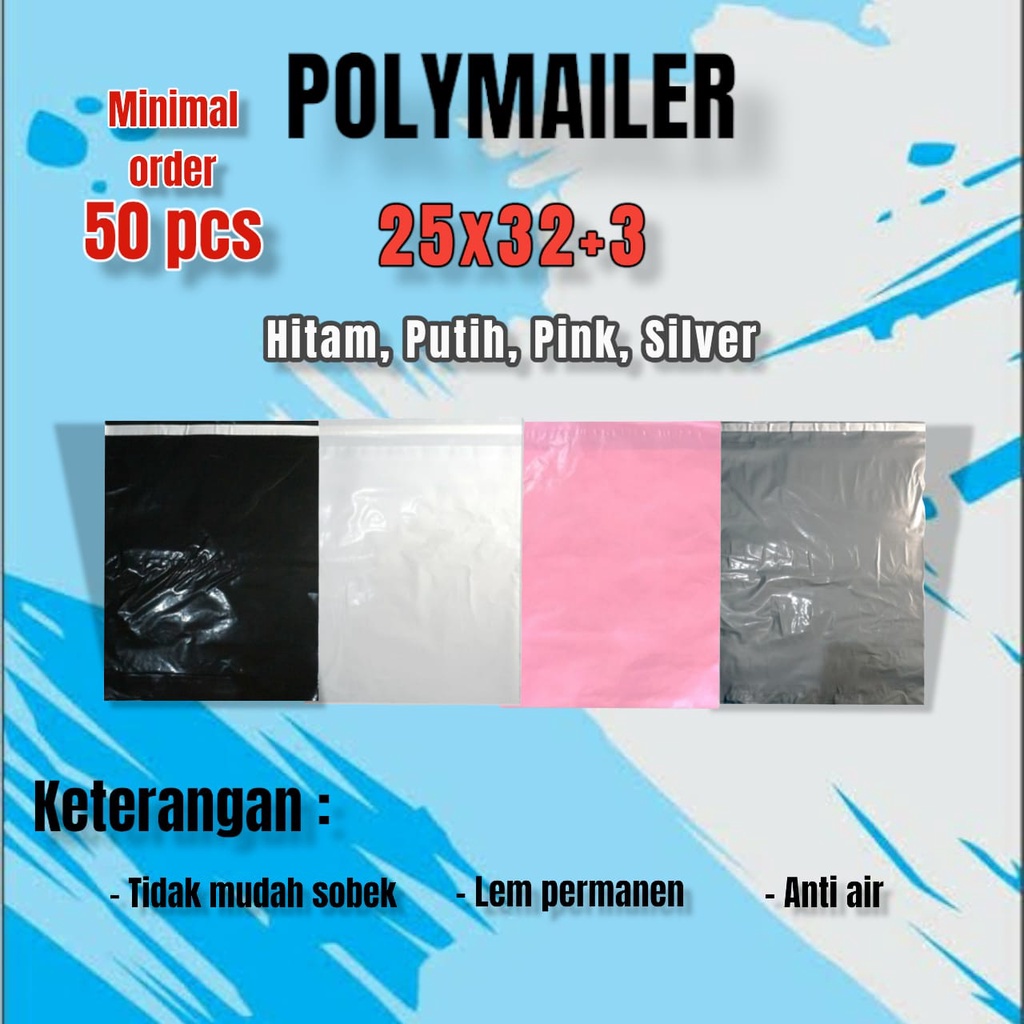

PLASTIK POLYMAILER 25x32+3 GLOSSY, PLASTIK PEREKAT LEM, PACKING ONLINE SHOP, SHOPPING BAG OLSHOP, PLASTIK PACKING BAJU TEBAL, PACKING SEPATU, PACKING JAKET ( HARGA PER PCS / SATUAN ) MIN ORDER 50 PCS