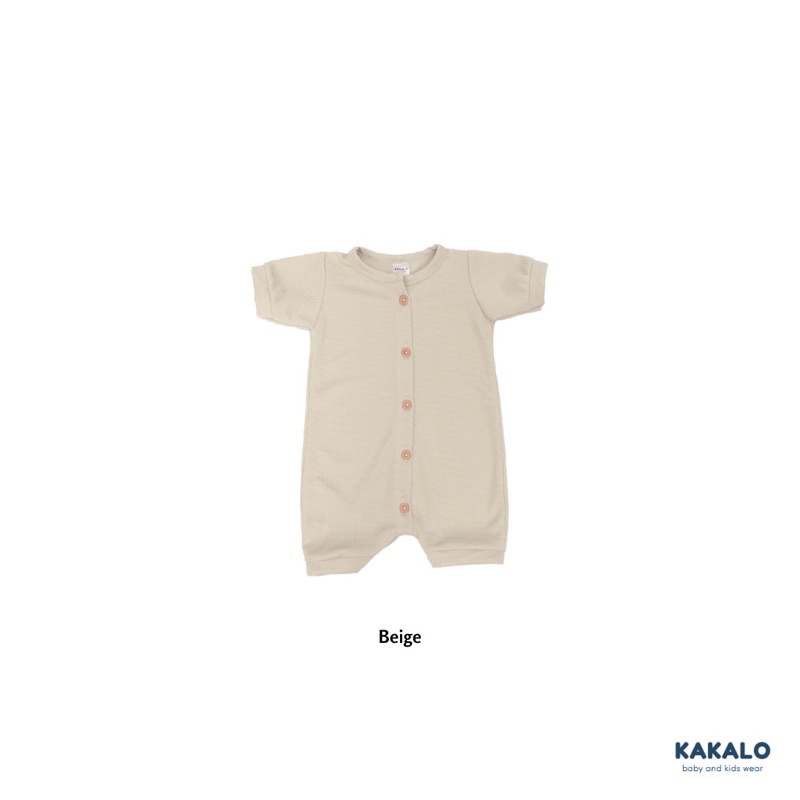 KAKALO Pakaian Bayi | Bunaken Rib Romper (0-1 Tahun)-Beige