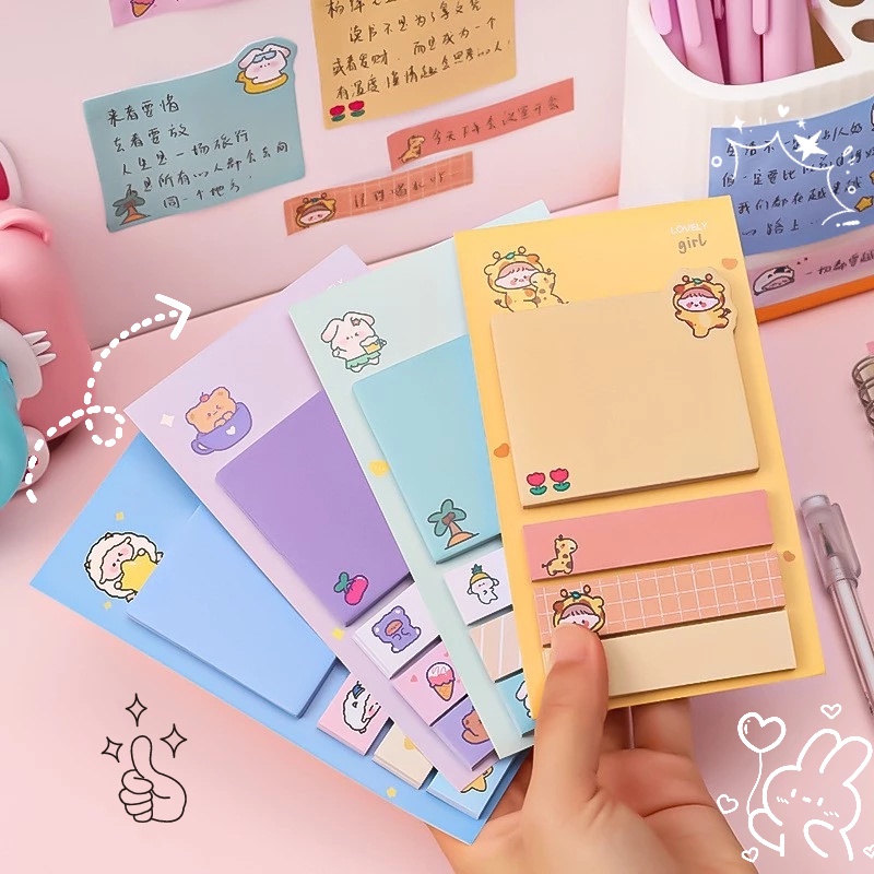 80 Lembar / Set Sticky Note / Memo Pad / Pembatas Buku Dengan Perekat Untuk Sekolah / Kantor