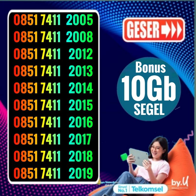 Super Hot Nomer cantik Kartu perdana by.u tahun