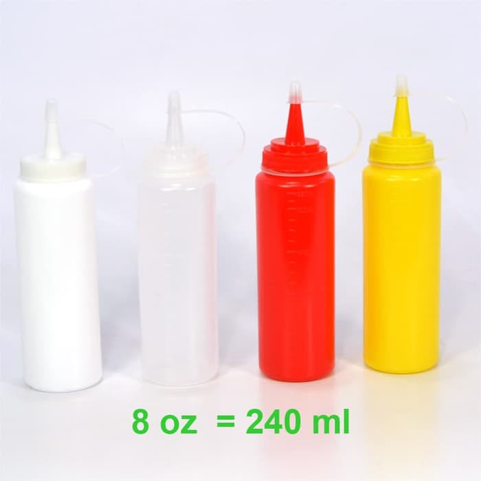 Botol Saos - Tempat Saos - Tempat Kecap Botol Saos - Mayonaise Plastik Putih - White Squeeze