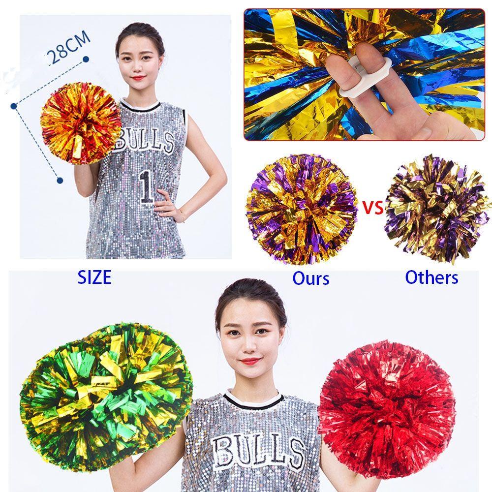 Wonder Cheerleader Pom Pom Lomba Konser Bunga Double hole handle Penghias Pesta Tari