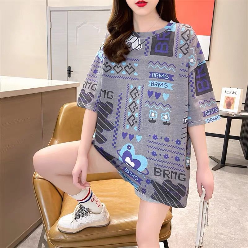 THISTLE - Oversize Tee Tshirt Wanita Model Longgar Motif BRMG Full Print