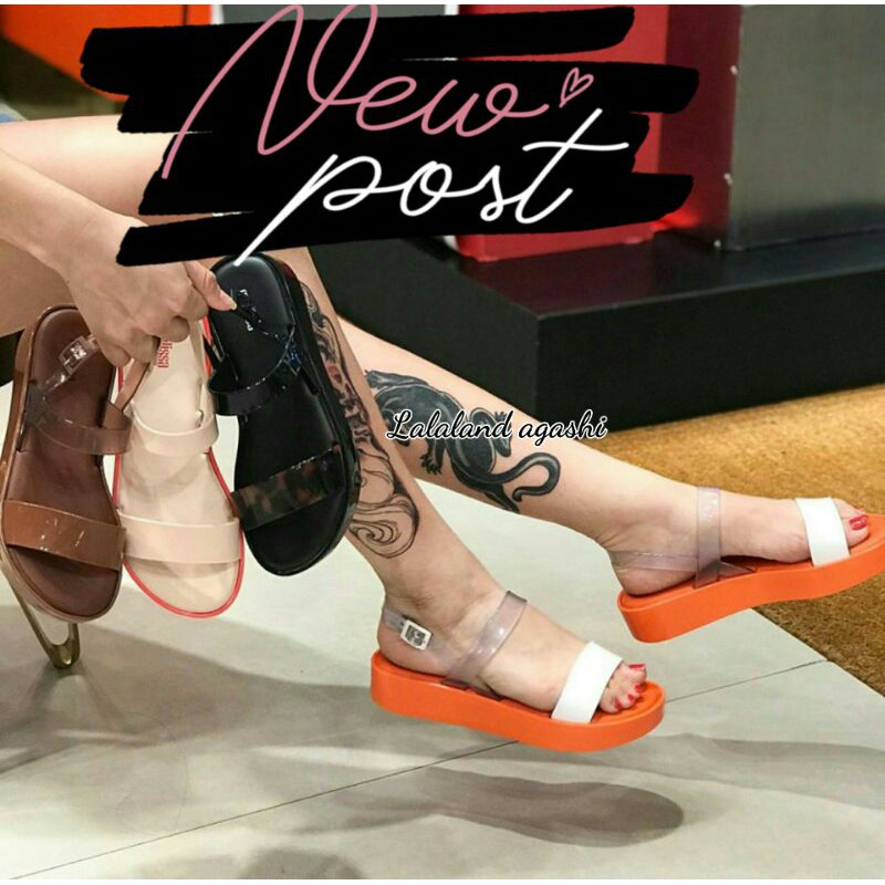 Sepatu melissa Lip Platform Ad white orange/sepatu melissa wedges/standal melissa