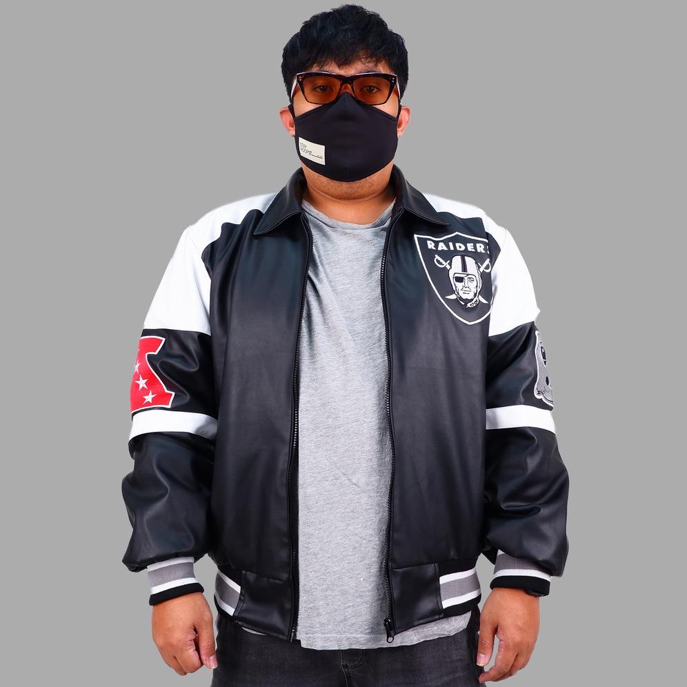Raiders Starter Nfl Mlb Big Size Jaket Kulit Leather Jacket Embroidered Full Bordir