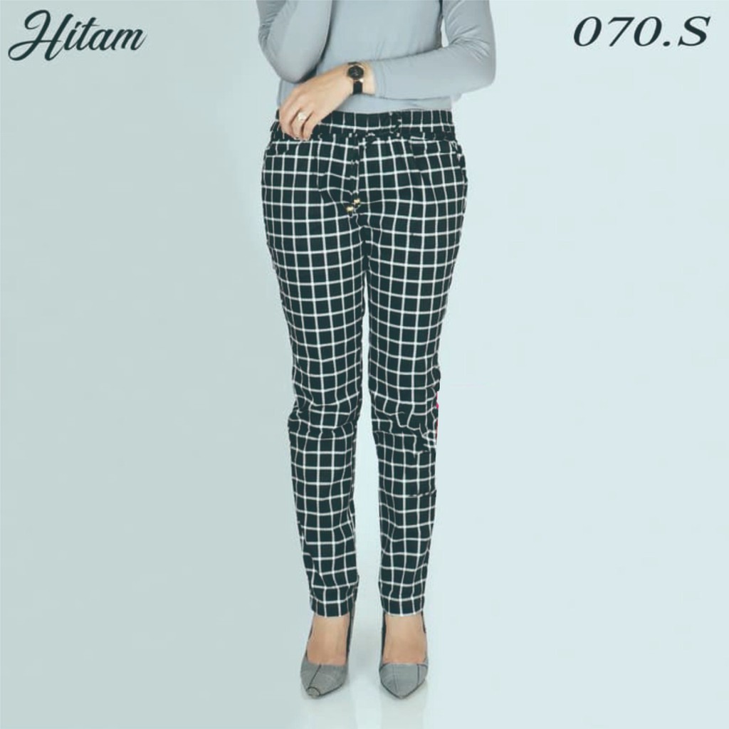 Celana joger square kotak harem basic wanita - BD