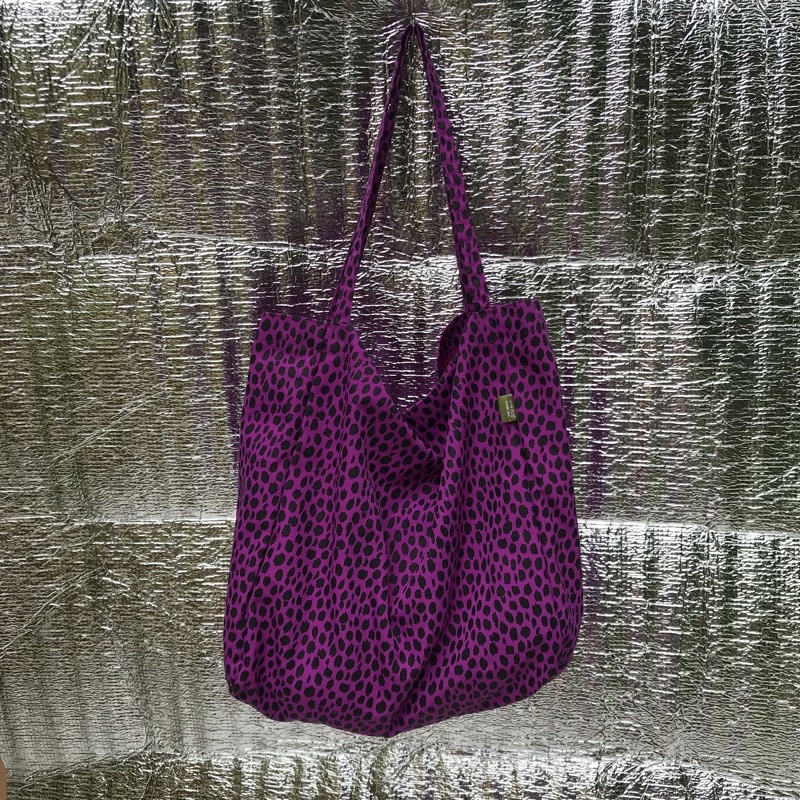 Cabiciks - Leo Purple Baggy Tote Bag Kanvas