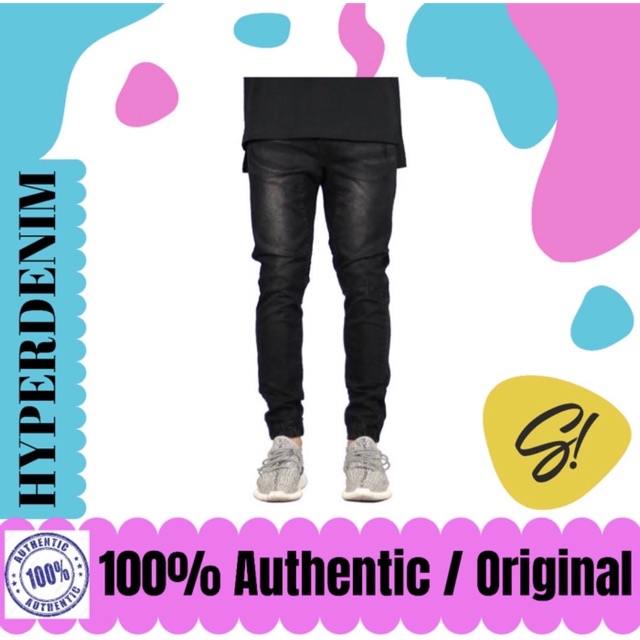 Hyperdenim Black Drop Crotch Denim Jooger Pants Celana Panjang Jeans