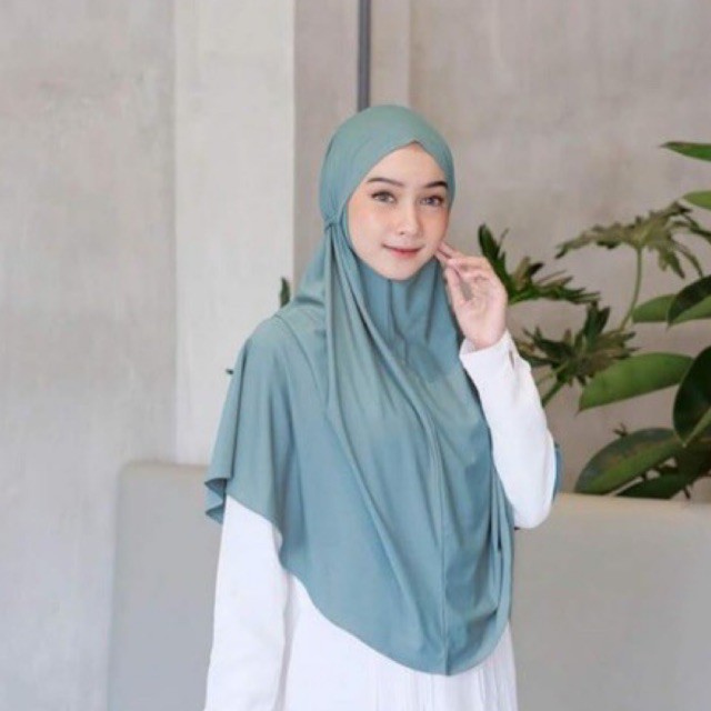 Hijab Bergo Jersey Tali Instan Jersey Premium /jilbab khimar simple maryam ZAKIA jersey premium-3