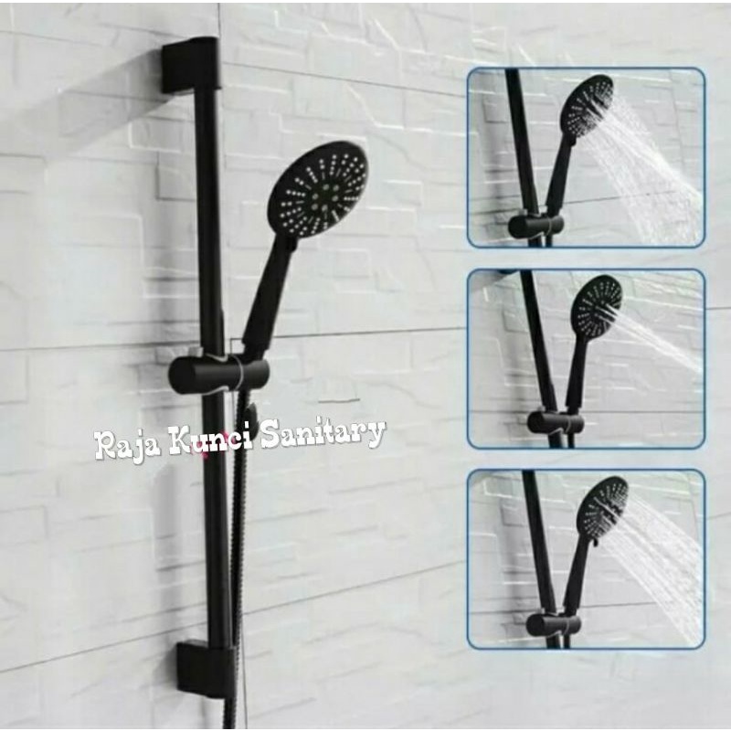 Shower Tiang Hitam/Shower Set Hitam/Paket Shower Tiang + Kran/ABS Series