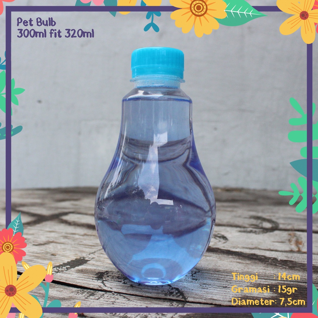 BOTOL PLASTIK BOHLAM 300ML FIT 320ML KEMASAN KOPI JUS SUSU MADU JELLY SYRUP SARI BUAH YOGHURT UNIK P