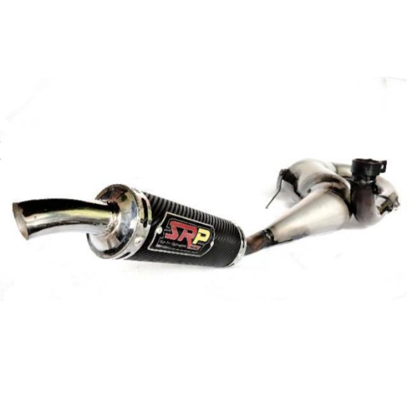 Knalpot racing vespa SRP buang kanan slincer paten lapis carbon