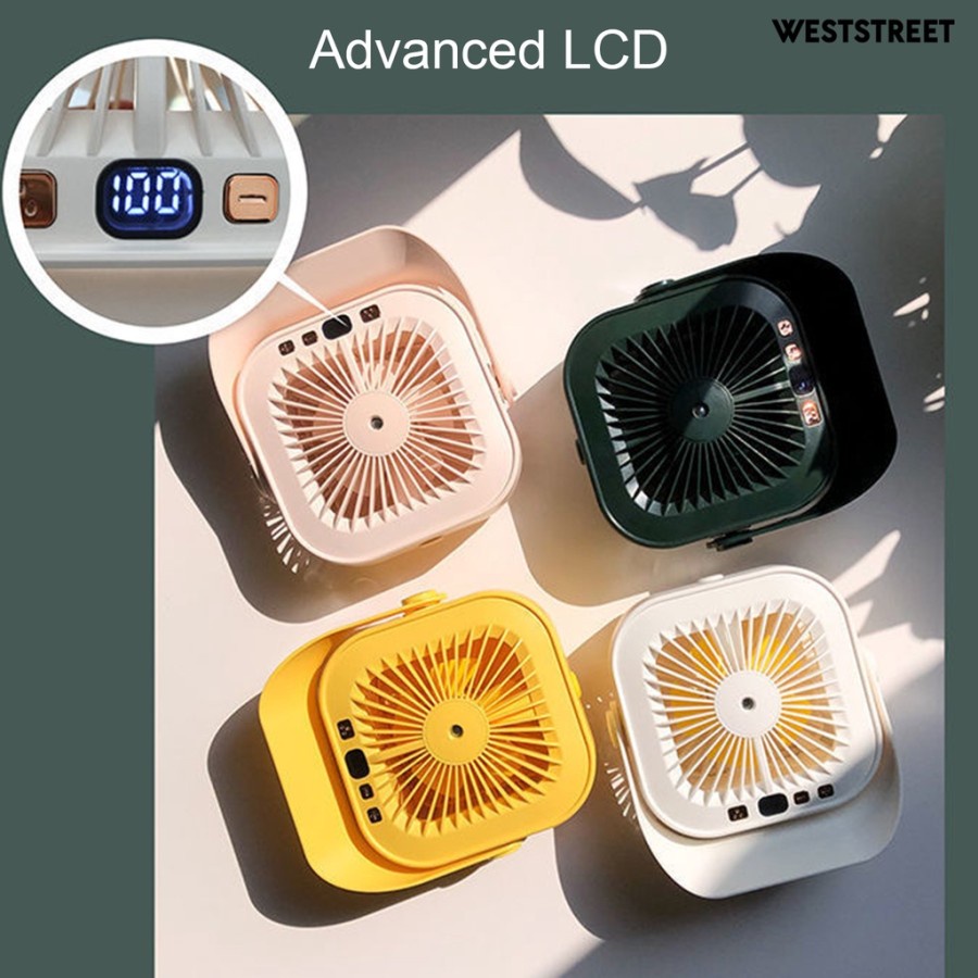 Weststreet Kipas Angin Kencang 1200mAh Berputar 360 Derajat