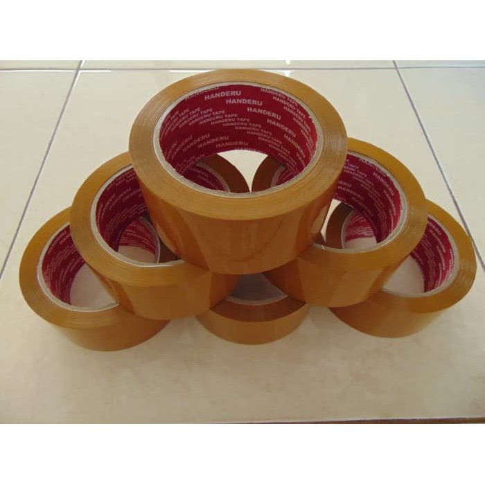 Lakban / OPP / Solasi / Selotip 2&quot; 48 mm 90 Yard Coklat Merk Handeru