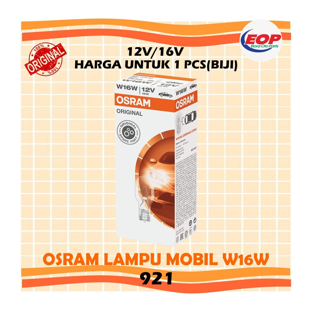 Osram Lampu Mobil W16W Original 921 12V 16W