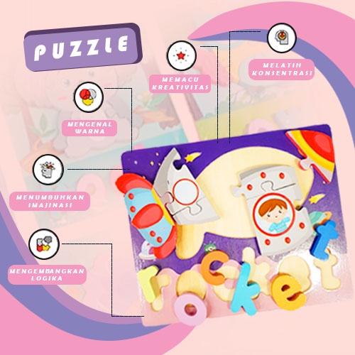 Mainan Anak Edukasi Puzzle/ Mainan Anak Edukatif Puzzle Mini/ Puzzle Kayu/ Puzzle Bentuk Transportasi/ Puzzle Bentuk Hewan 721D