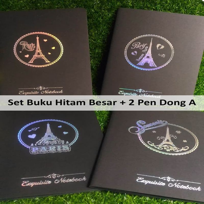 

SET : 1 Buku Tulis Hitam Uk L + 2 Pulpen Dong-A Gel Metallic PARIS