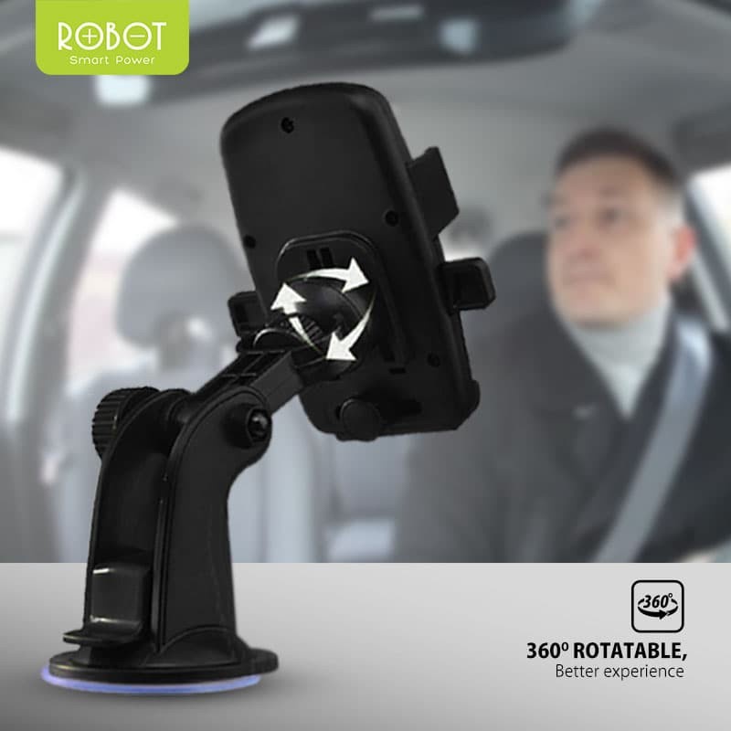 Robot RT-CH01 RT CH01 Dudukan Stand Holder Car Motor mobil 360 Rotatable Blue Black smartphone HP universal