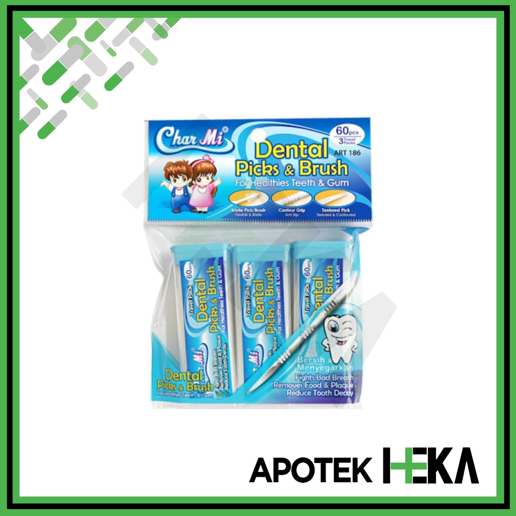 Charmi Dental Picks &amp; Brush isi 180 - Tusuk Gigi Benang (SEMARANG)