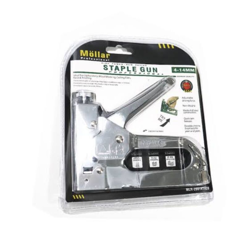 Staple Gun 3 in 1 Staples Tembak Stapler Hekter Heckter Tacker Nail Jok Kulit Kardus - MOLLAR 3WAY