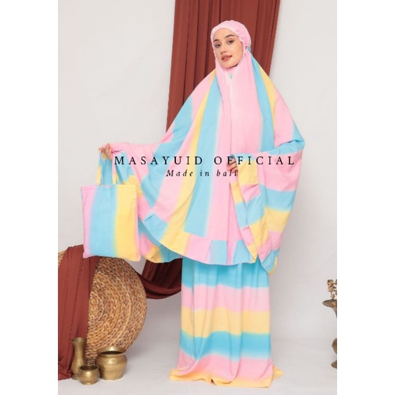 MUKENA BALI RAINBOW SUPER JUMBO / MUKENA PELANGI SUPER JUMBO PREMIUM