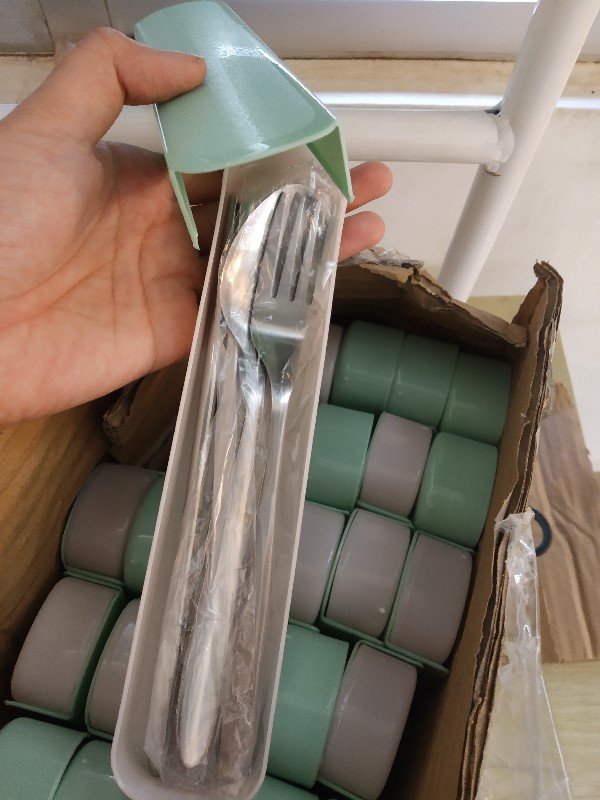 Sendok Travel Plus Garpu Dan Sumpit Anti Karat Bahan Stainless Stenles Free Kotak Dan Pouch Cuc-155