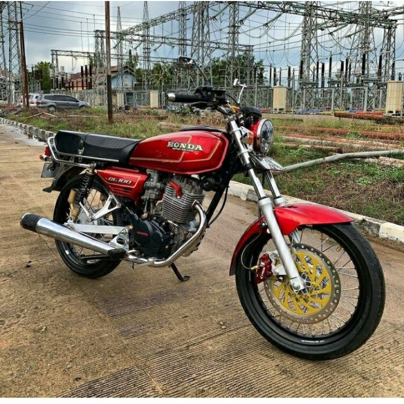 Striping lis sticker standar ori honda Gl 100 Striping Gl 100 Gold merah transparan