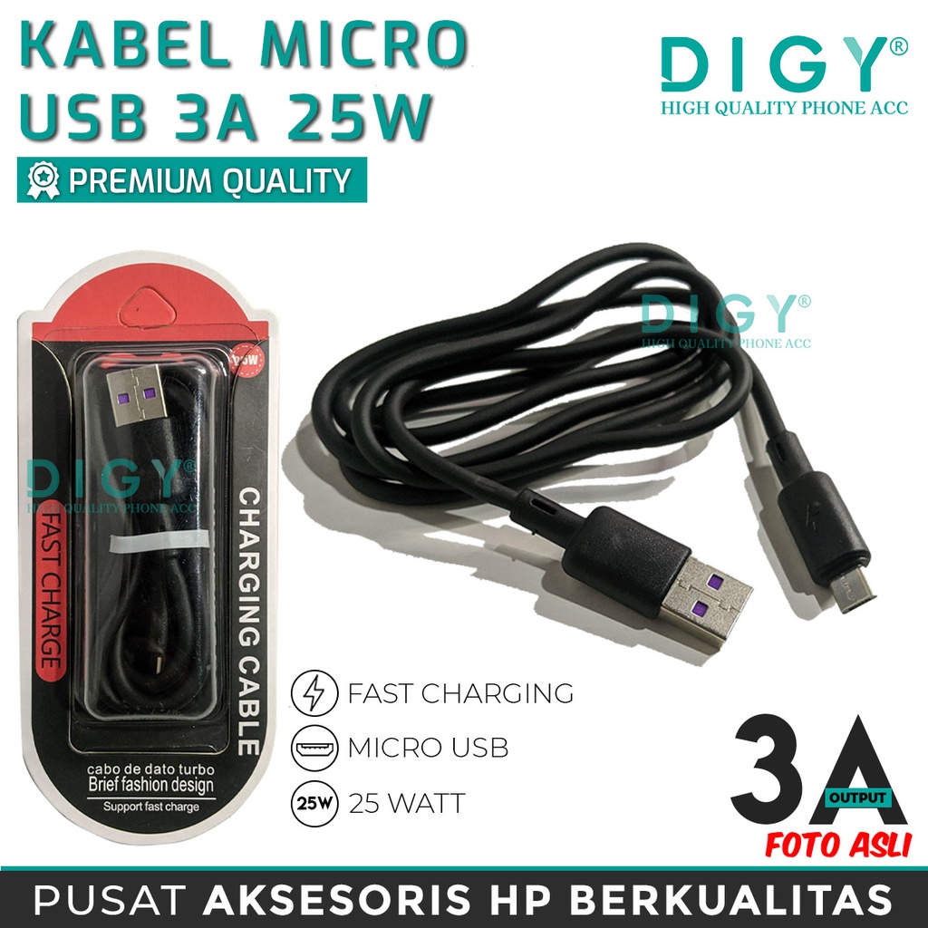 Kabel Data Micro USB 3A Fast Charging 25 W / TYPE C 3A