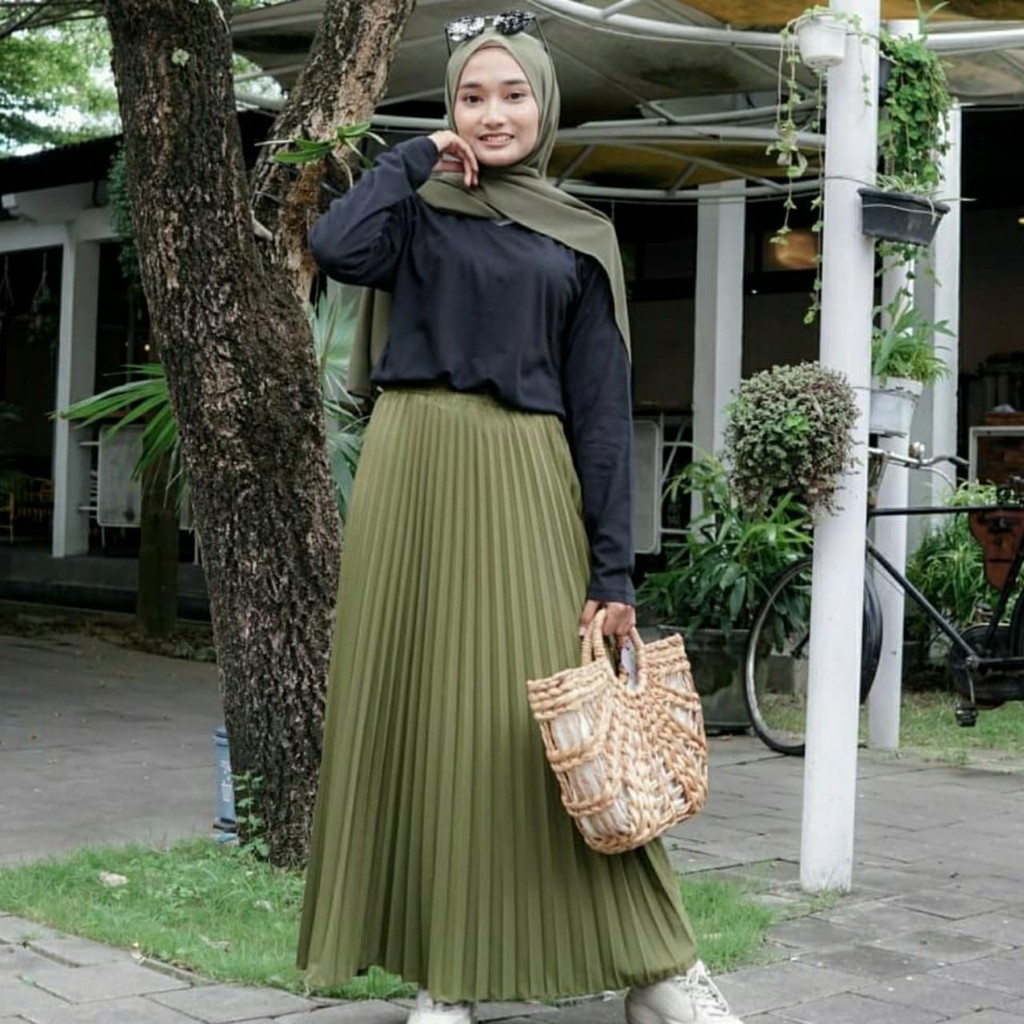 (BISA COD) PALING MURAH! Rok Plisket Premium / Maxi Skirt Prisket Pleates