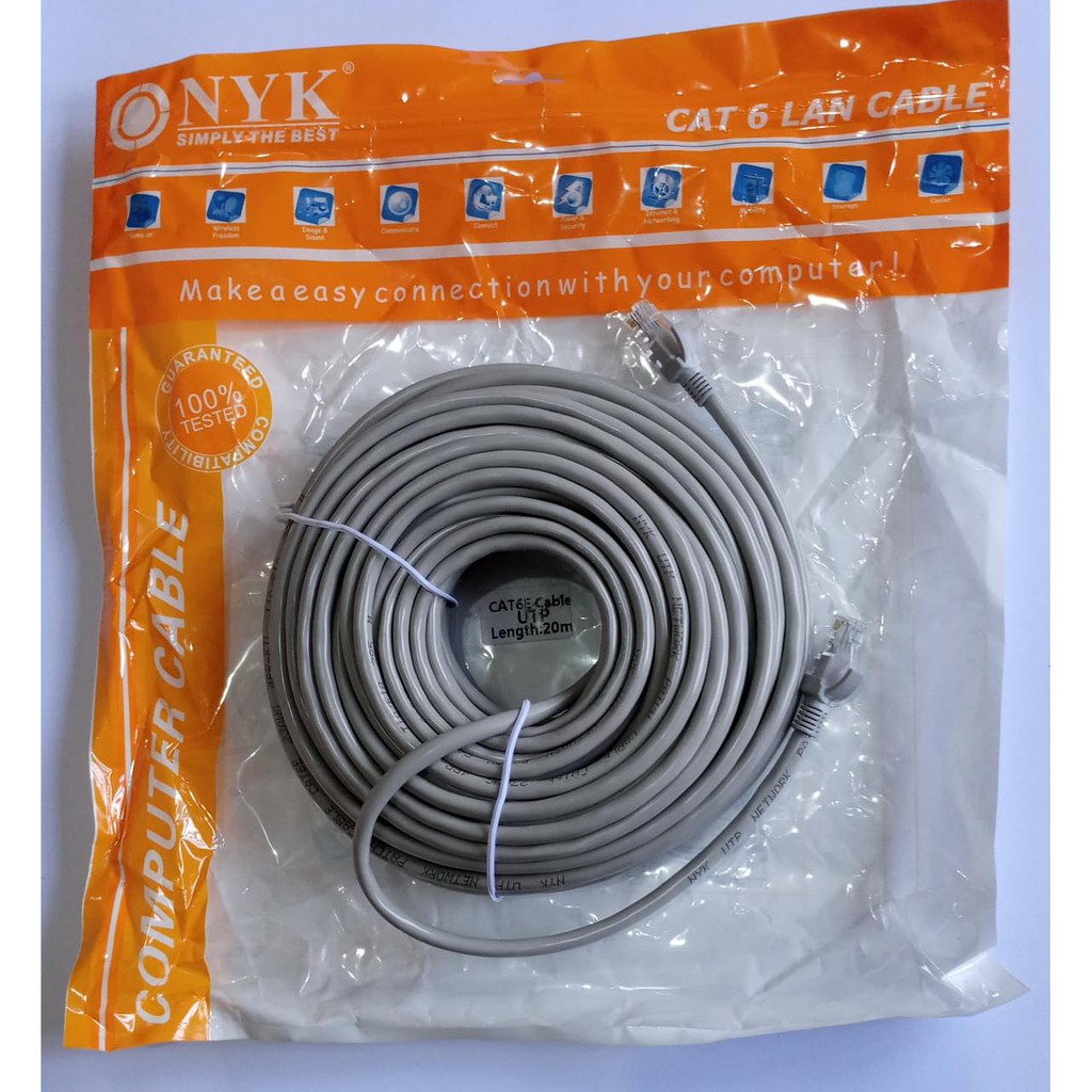 KABEL LAN 20 METER NYK/EYOTA CAT 6 / UTP 20 M / LAN 20M