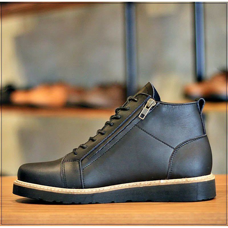 BOOTS PRIA " BRADLEY'S BALDEV BLACK SERIES ORIGINAL GENUINE LEATHER