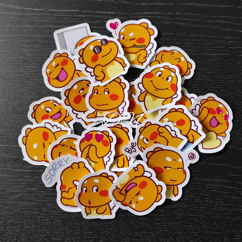 

Stiker kertas karakter Qoobee agapi stiker line 22pcs sticker aksesoris