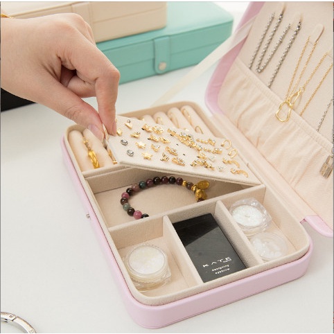 Kotak Perhiasan Travel Jewelry Storage Box Tempat Penyimpanan Cincin Kalung Anting