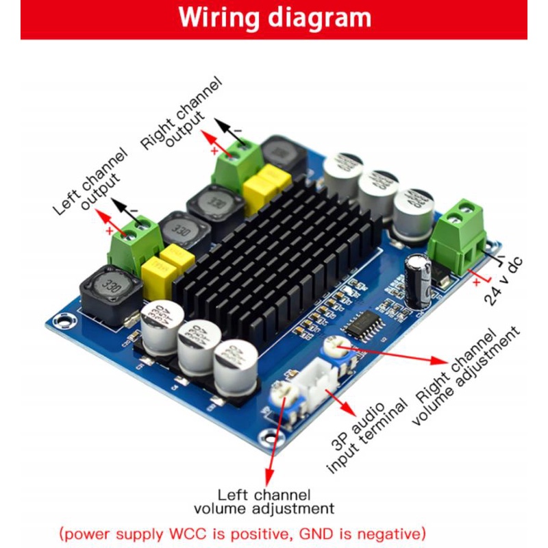 XH-M543   Hi Power Amplifier 2x120w Stereo Subwoofer  TPA3116D2