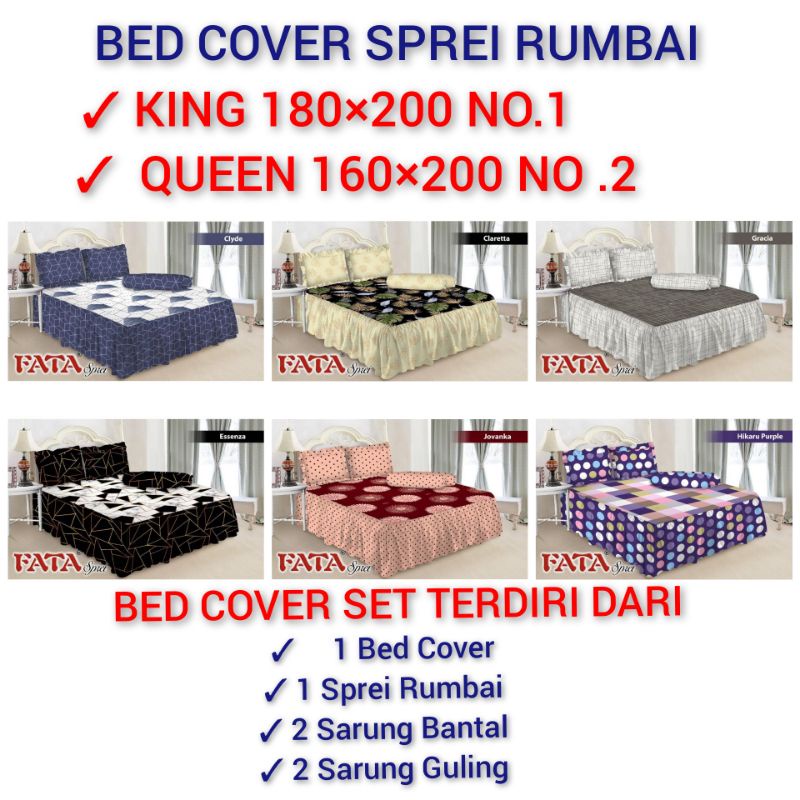 Fata ~ Bed Cover Set Sprei Rumbai 180 × 200 & 160 × 200