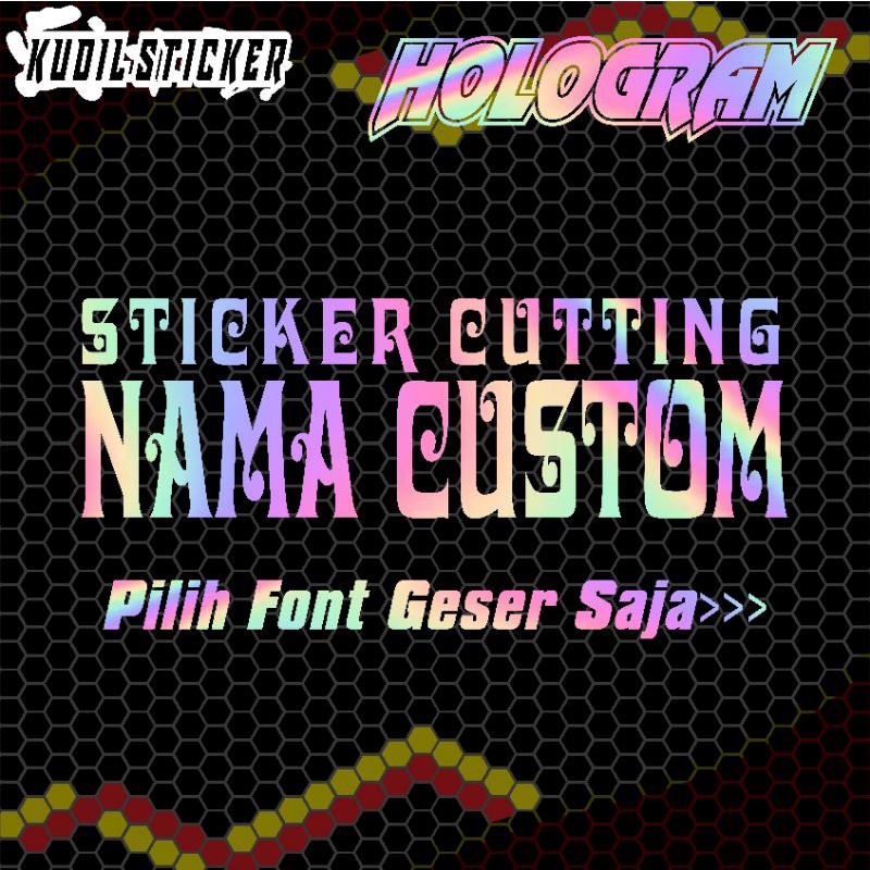 

Sticker Cutting Custom Nama Hologram/Sticker Cutting Helm/Sticker Cutting Komunitas