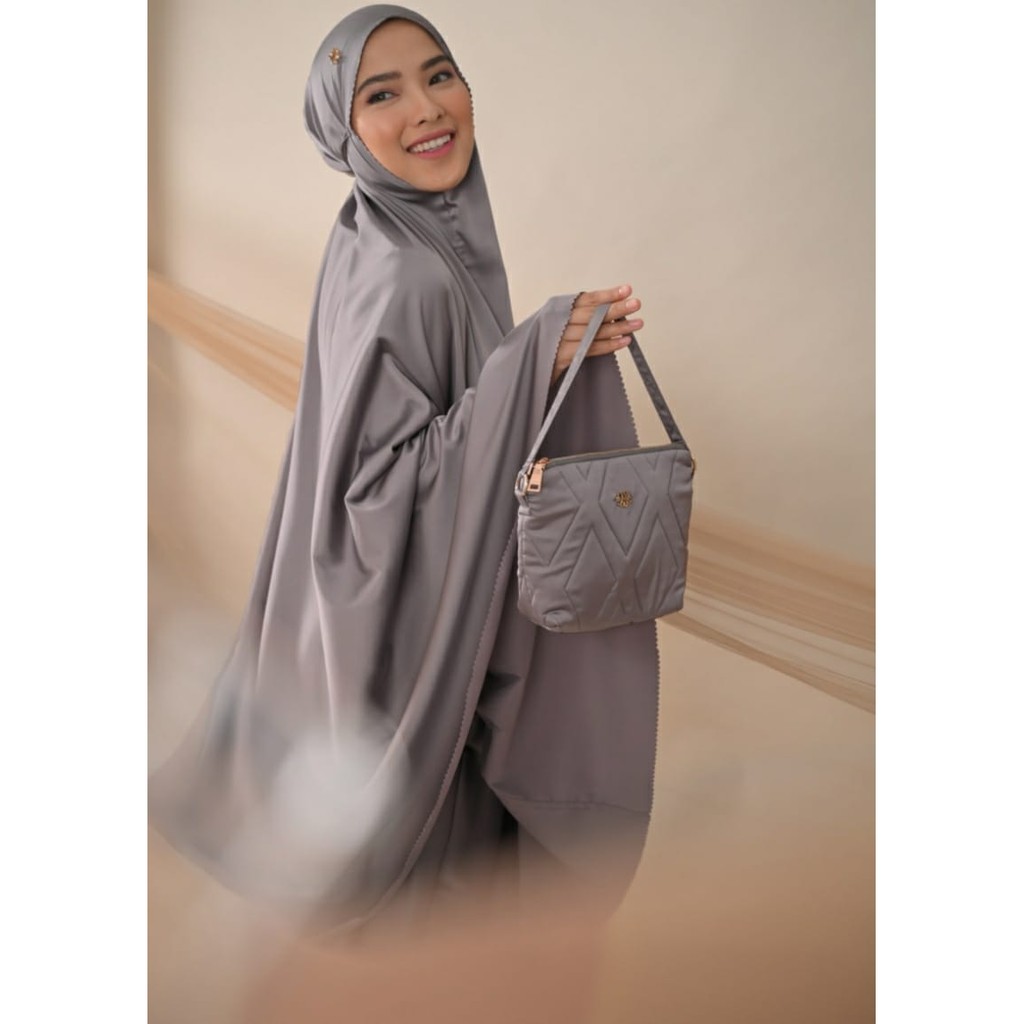 MECCA PRAYER SET ADULT BY LOCAL.ID - MUKENA WARNA ASH LOCAL.ID - MUKENA DEWASA - MUKENAH DEWASA