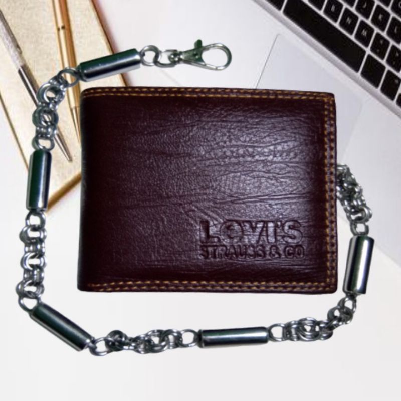 DOMPET PRIA TERBARU/DOMPET RANTAI KULIT SEMI