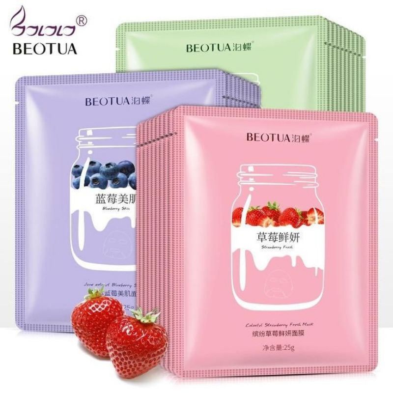 Beotua Yogurt Fruit Sheet Facial Mask//Beotua Mask//Sheet mask/Masker wajah skincare MW18