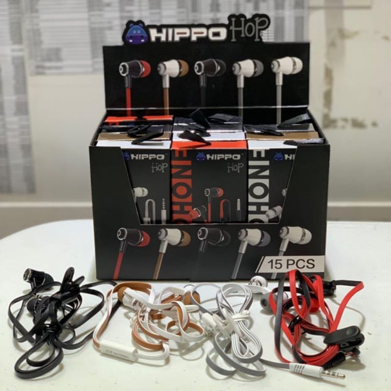 Headset Hippo Hop Earphone Super Bass Bisa Di gunakan di Semua Hp