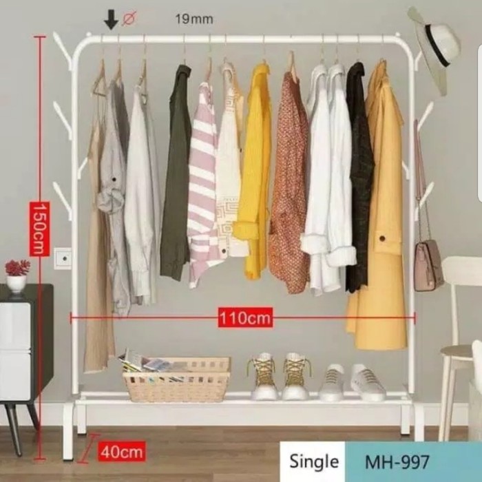 

Gantungan Pakaian Single Rak Pakaian Clothes Hanger MH997 - Putih