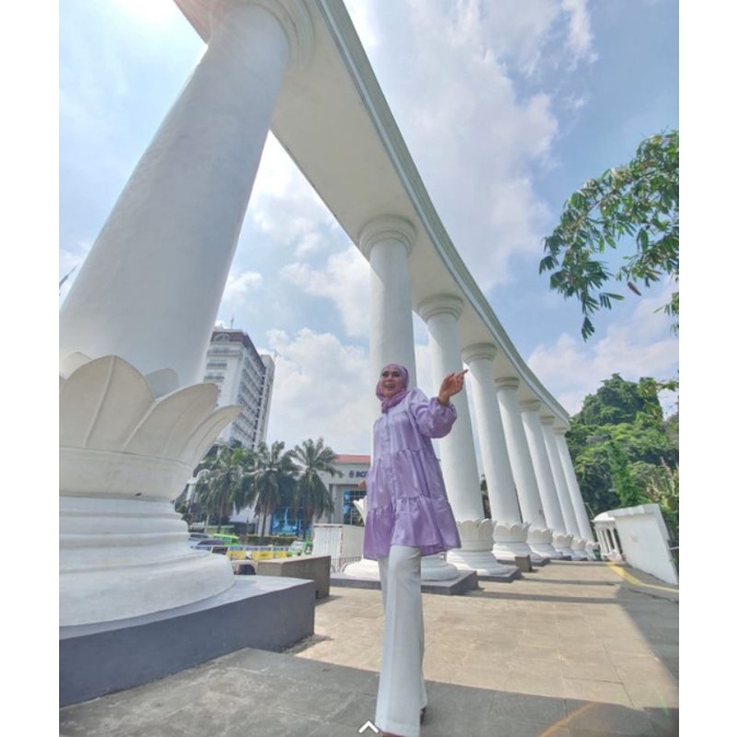 TUNIK SILK DIOR BLOUSE WANITA MEWAH UNTUK ARISAN DAILY LIBURAN