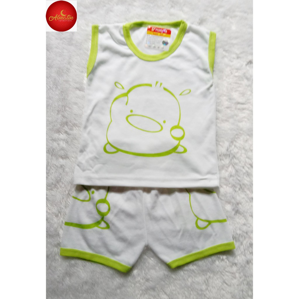 Setelan Baju Bayi Murah Lengan Kutung D noorfa. 3-12 Bulan Dapat 3 Stel/Baju Bayi Unisex 3 Stel