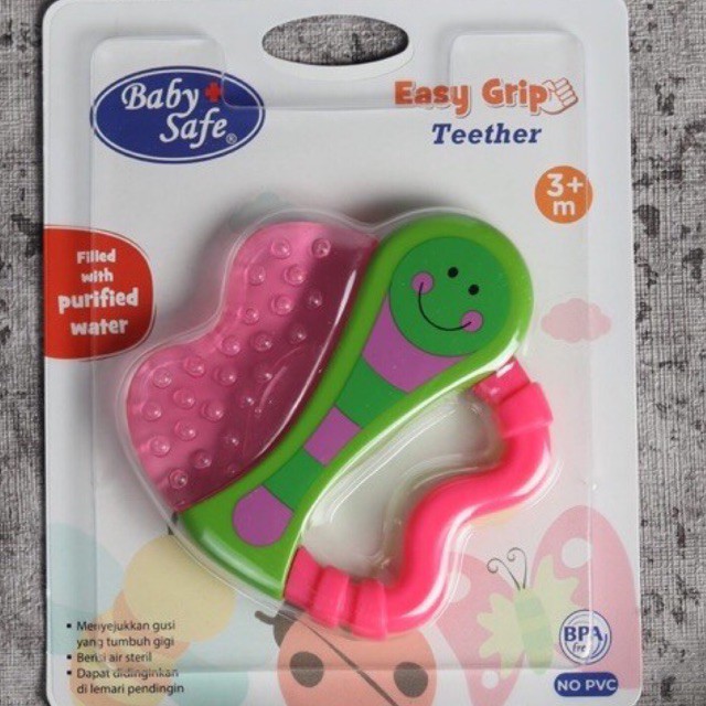 Baby Safe Easy Grip Cooling Teether With Purified Water TT002-Gigitan Bayi pereda nyeri Tumbuh Gigi