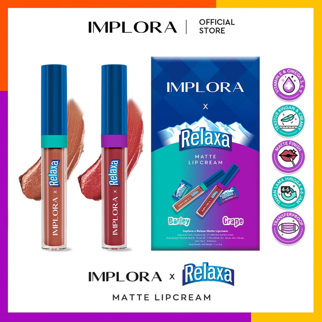 IMPLORA x RELAXA MATTE LIPCREAM (SATUAN)