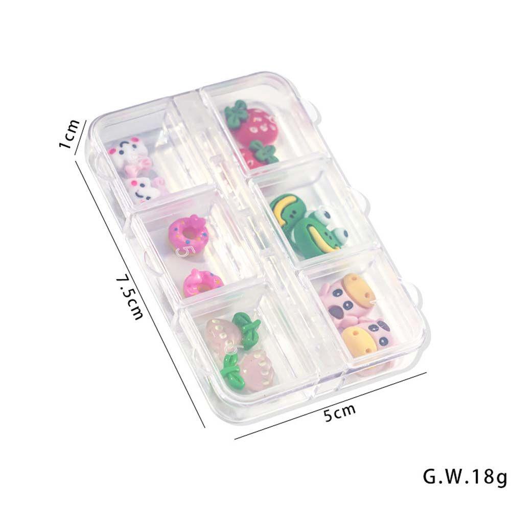 AUGUSTINA Agustina Resin Jewelry 12Pcs/Lot Kreatif Manikur Aksesoris Kartun Warna Campur Perhiasan Kuku 3D