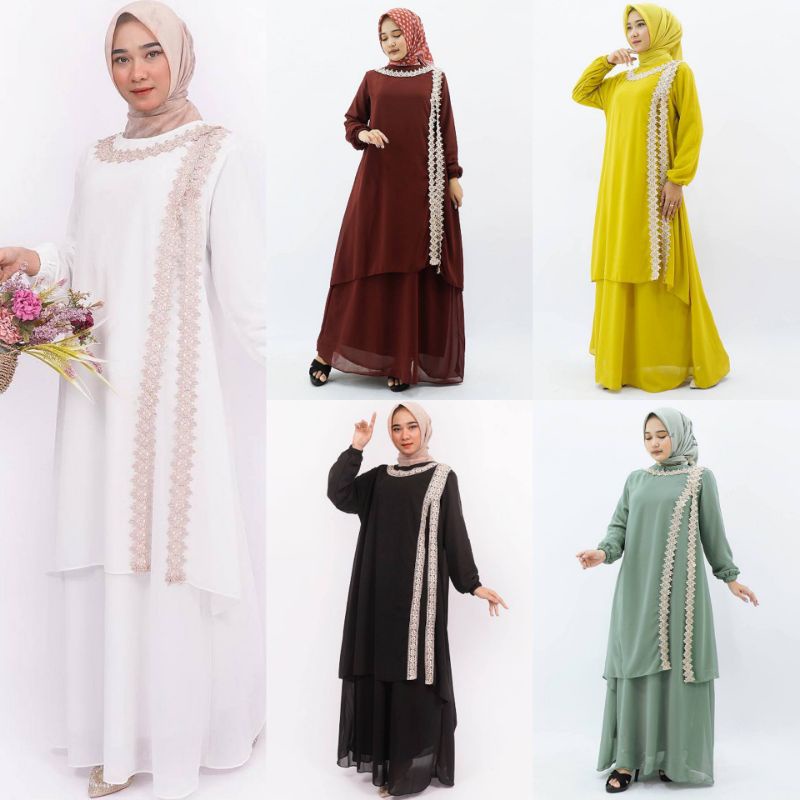 COD / Gamis Malaysia Renda Belah Premium Termurah Pekanbaru / Gamis Lebaran