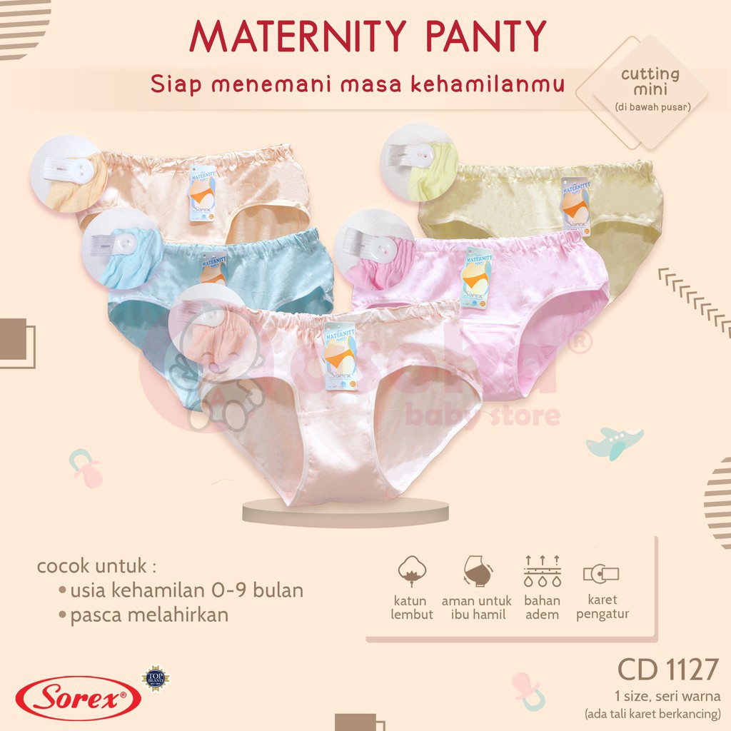 Sorex CD Wanita Hamil Cutting Mini 1127 Katun Lembut, Karet Kancing bisa di sesuaikan ASOKA