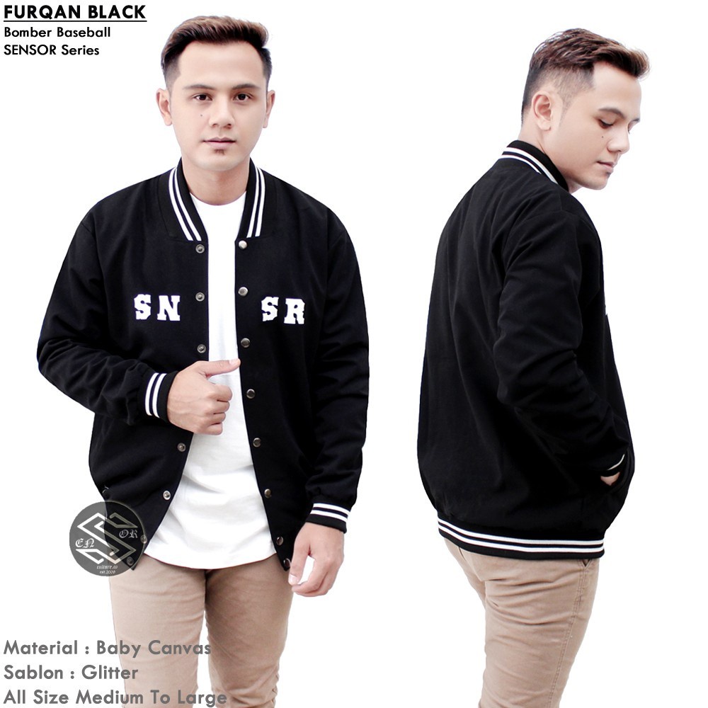 TURUN HARGA ! Jaket Bomber Canvas Pria Bomber Furqan Sensor Cowok Terbaru Murah / Jaket Motor / Jaket Bomber / Jaket Elegant